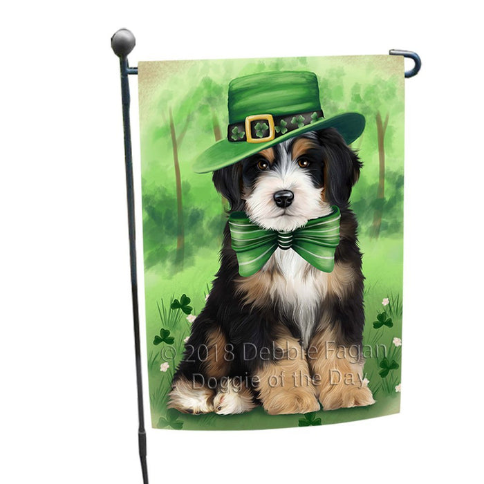 St. Patricks Day Irish Portrait Bernedoodle Dog Garden Flag GFLG49105