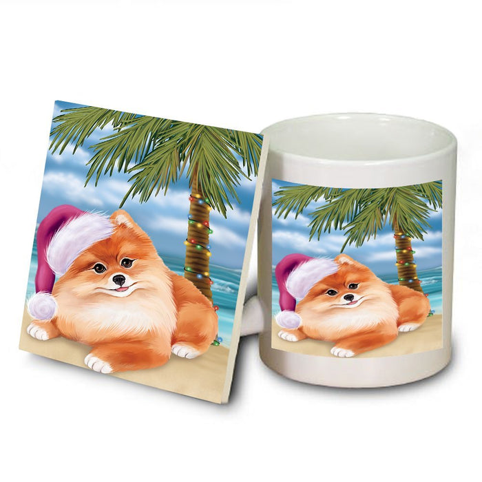 Summertime Master Dog on Beach Christmas Mug and Coaster Set MUC0641