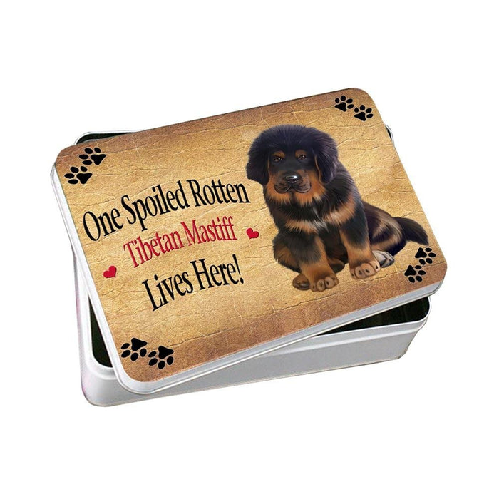 Tibetan Mastiff Puppy Spoiled Rotten Dog Photo Storage Tin