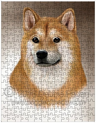 Shiba Inus Dog Art Portrait Print 300 Pc. Puzzle with Photo Tin