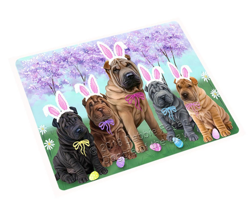 Shar Peis Dog Easter Holiday Tempered Cutting Board C52032