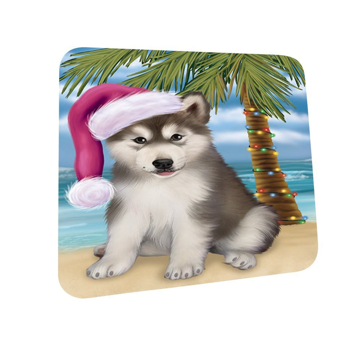Summertime Alaskan Malamute Puppy on Beach Christmas Coasters CST403 (Set of 4)