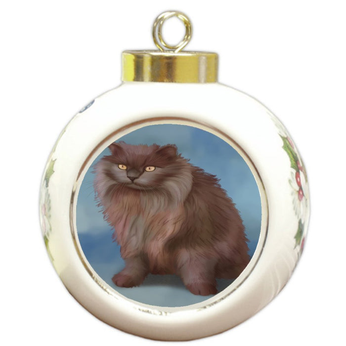 Tiffany Cat Round Ceramic Ball Christmas Ornament