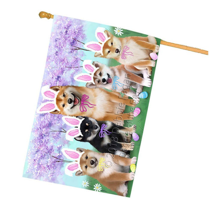 Shiba Inus Dog Easter Holiday House Flag FLG49364