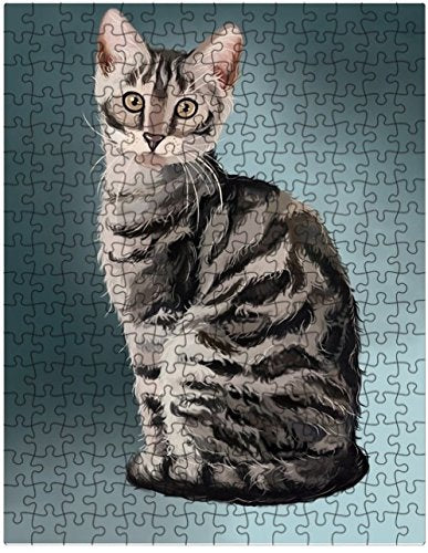 Silver Bengal Cat Puzzle with Photo Tin