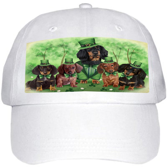 St. Patricks Day Irish Family Portrait Dachshund Dogs Ball Hat Cap HAT49410