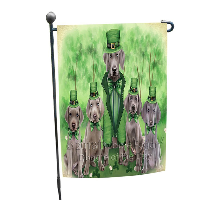 St. Patricks Day Irish Family Portrait Weimaraners Dog Garden Flag GFLG49211