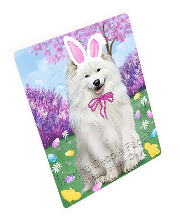 Samoyed Dog Easter Holiday Tempered Cutting Board C51996