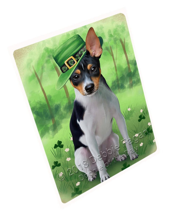 St. Patricks Day Irish Portrait Rat Terrier Dog Large Refrigerator / Dishwasher Magnet RMAG55170