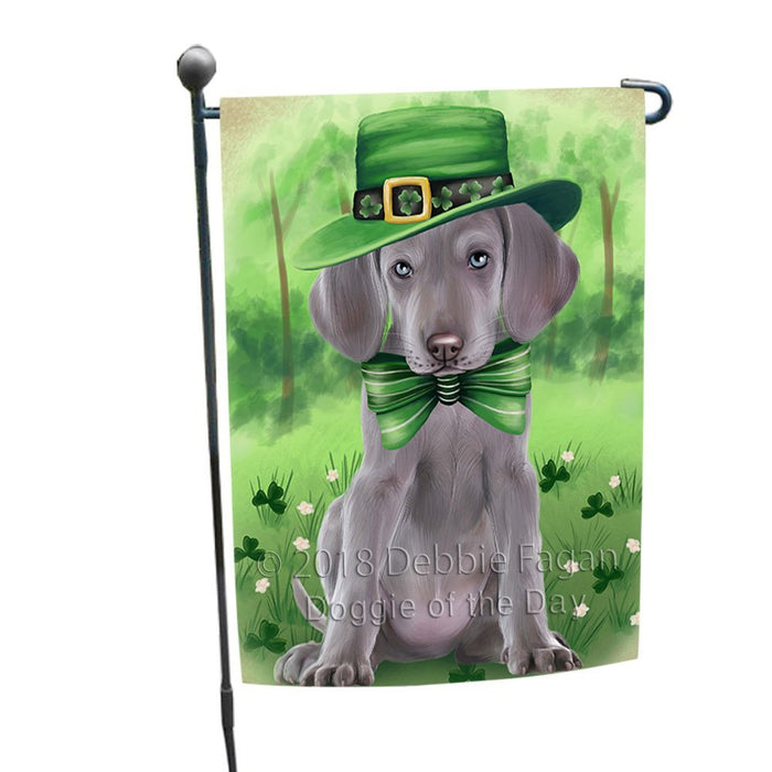 St. Patricks Day Irish Portrait Weimaraner Dog Garden Flag GFLG49212