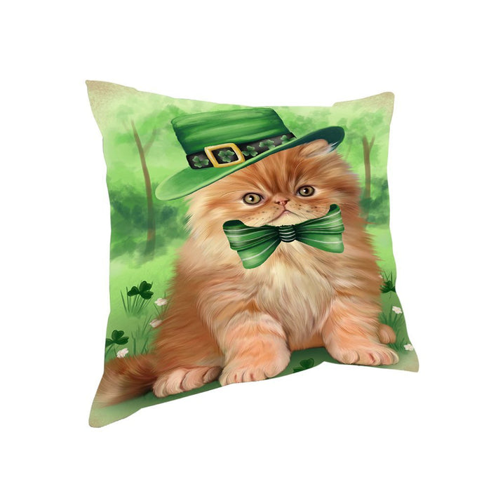 St. Patricks Day Irish Portrait Persian Cat Pillow PIL52708