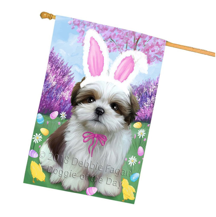 Shih Tzu Dog Easter Holiday House Flag FLG49370