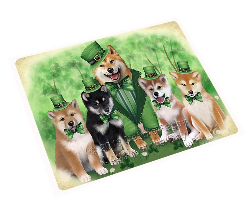 St. Patricks Day Irish Family Portrait Shiba Inus Dog Large Refrigerator / Dishwasher Magnet RMAG55386