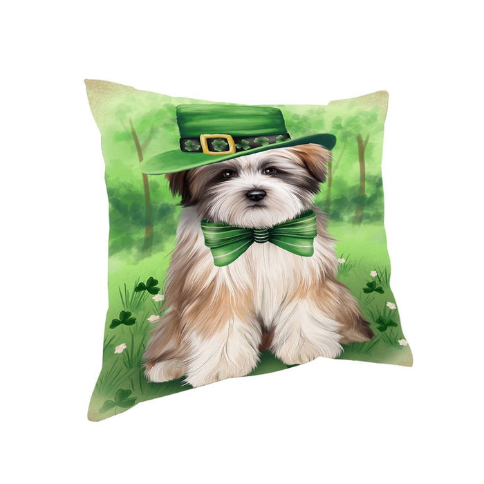 St. Patricks Day Irish Portrait Tibetan Terrier Dog Pillow PIL53020