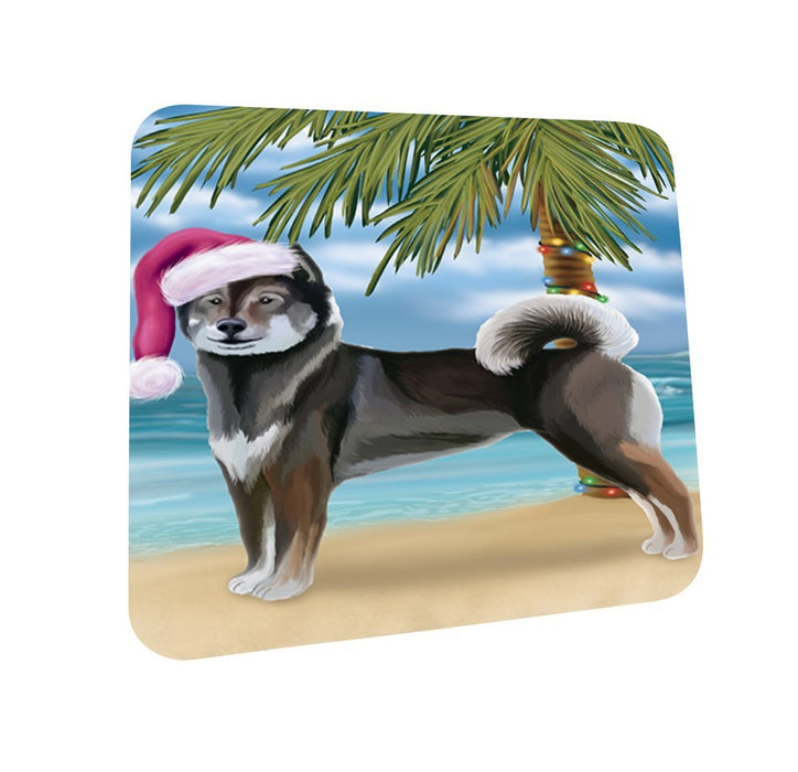 Summertime Aiku Dog on Beach Christmas Coasters CST400 (Set of 4)