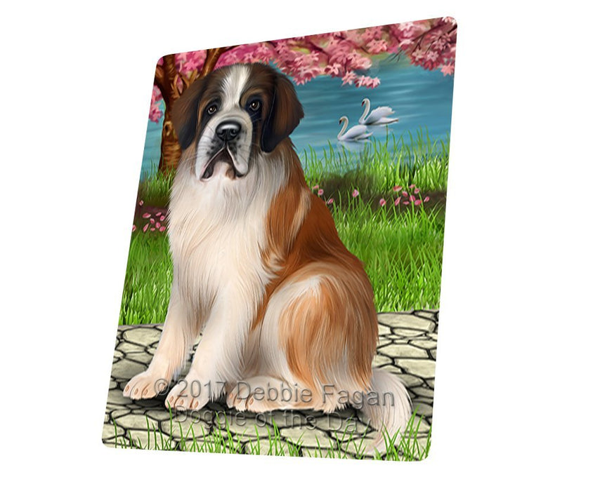 Saint Bernard Dog Large Refrigerator / Dishwasher Magnet D423