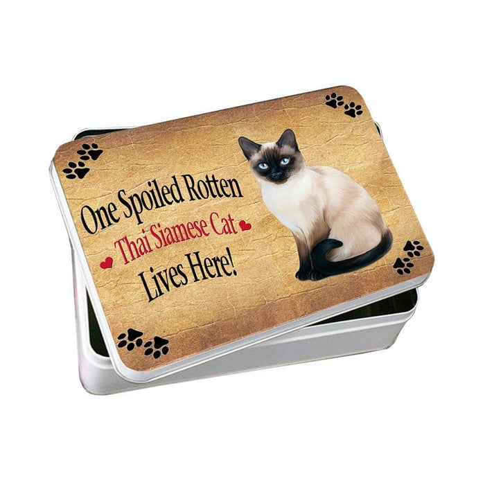 Thai Siamese Spoiled Rotten Cat Photo Storage Tin