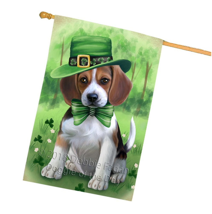 St. Patricks Day Irish Portrait Beagle Dog House Flag FLG49155