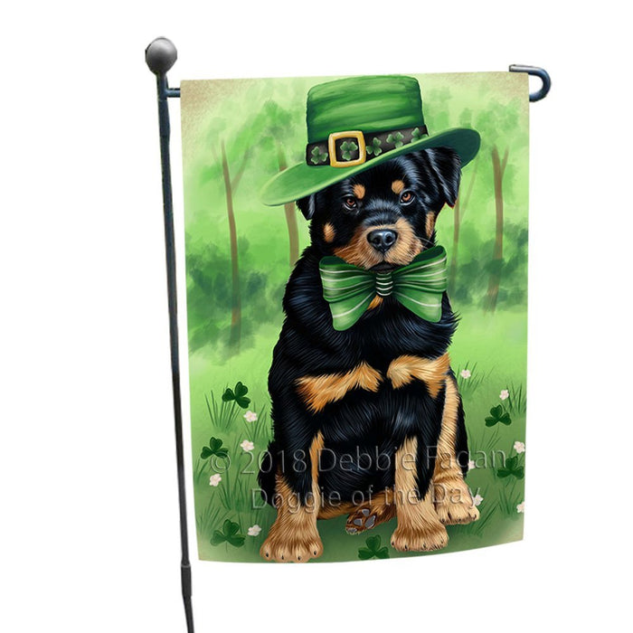 St. Patricks Day Irish Portrait Rottweiler Dog Garden Flag GFLG49157