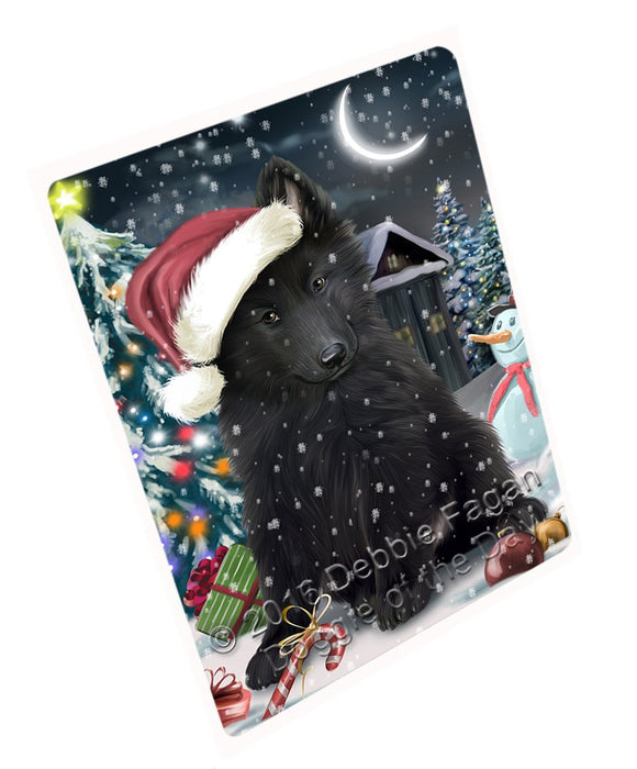 Have A Holly Jolly Christmas Belgian Shepherd Dog In Holiday Background Magnet Mini (3.5" x 2") D004