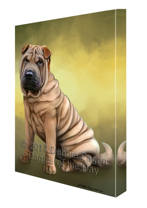 Shar Pei Dog Canvas Wall Art D107