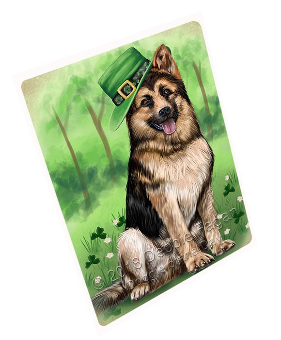 St. Patricks Day Irish Portrait German Shepherd Dog Tempered Cutting Board C50277