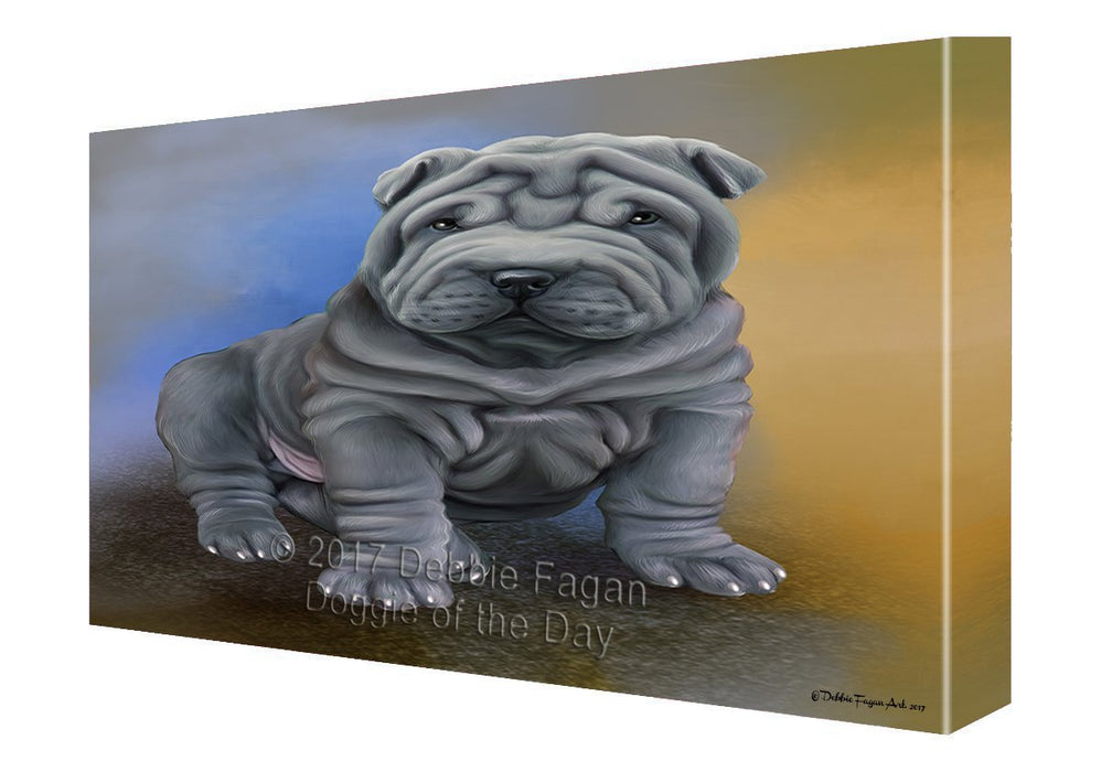 Shar Pei Dog Painting Printed on Canvas Wall Art