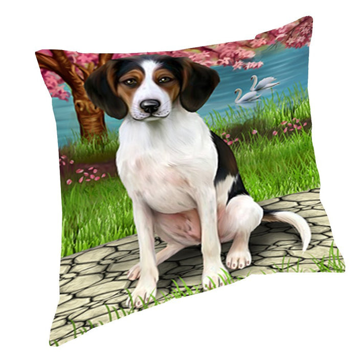 Treeing Walker Coonhound Dog Throw Pillow D572