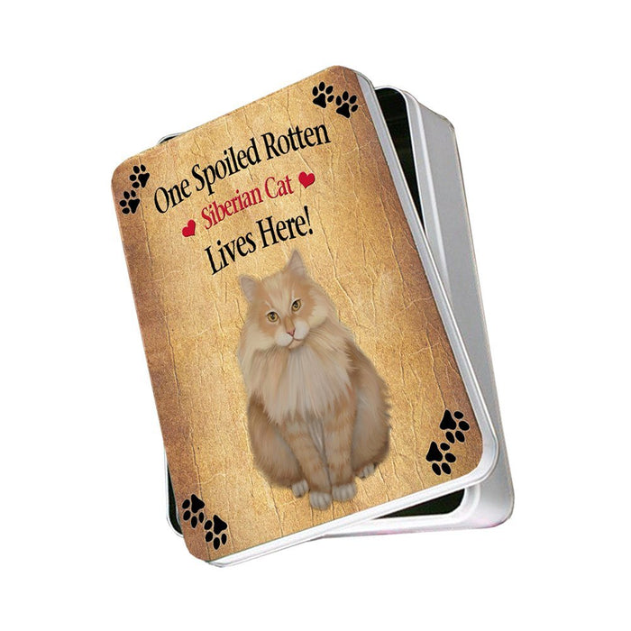 Siberian Spoiled Rotten Cat Photo Storage Tin