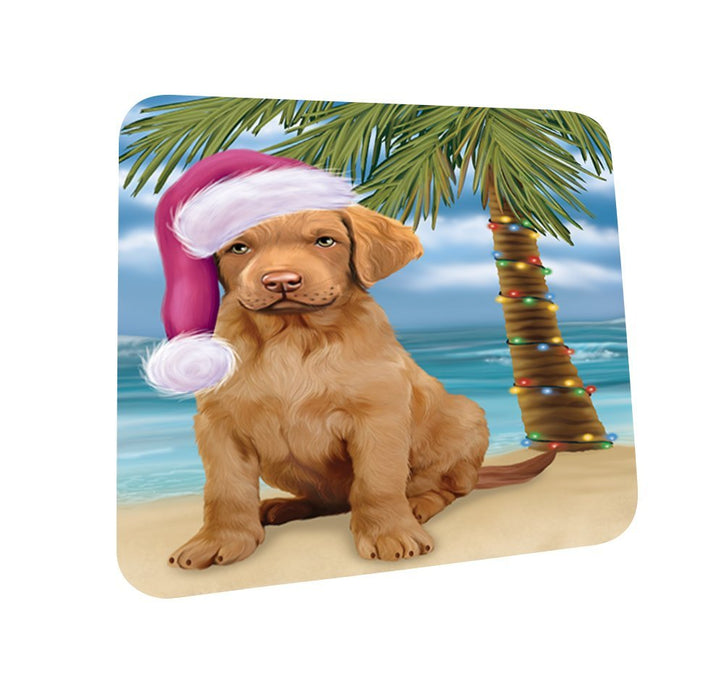 Summertime Chesapeake Bay Retriever Puppy on Beach Christmas Coasters CST413 (Set of 4)