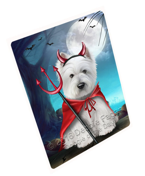Happy Halloween Trick Or Treat West Highland White Terrier Dog Devil Magnet Mini (3.5" x 2")