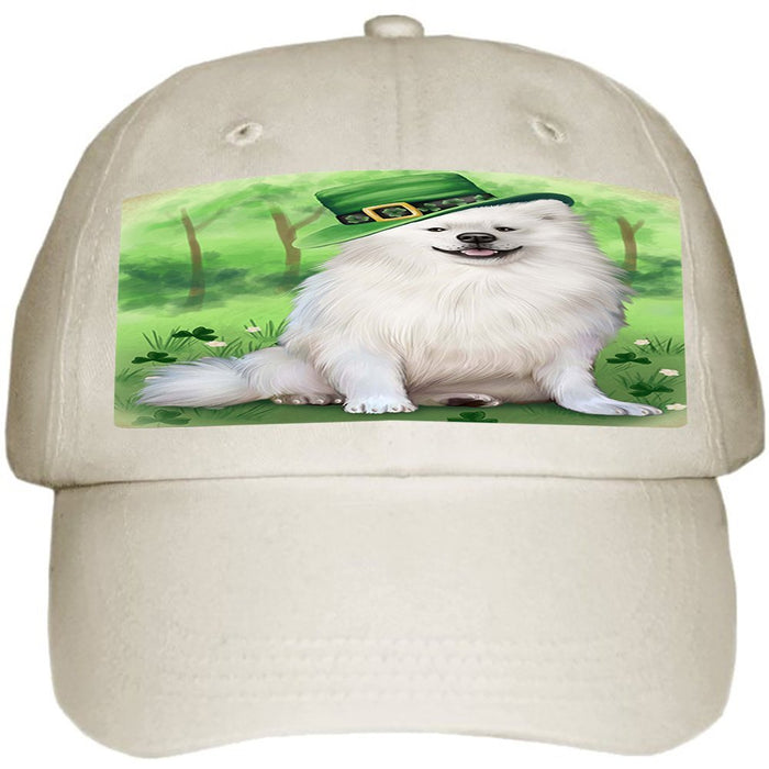 St. Patricks Day Irish Portrait American Eskimo Dog Ball Hat Cap HAT49083