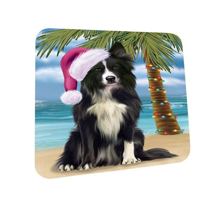 Summertime Border Collie Dog on Beach Christmas Coasters CST447 (Set of 4)