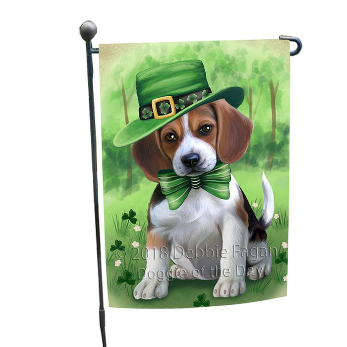 St. Patricks Day Irish Portrait Beagle Dog Garden Flag GFLG49099