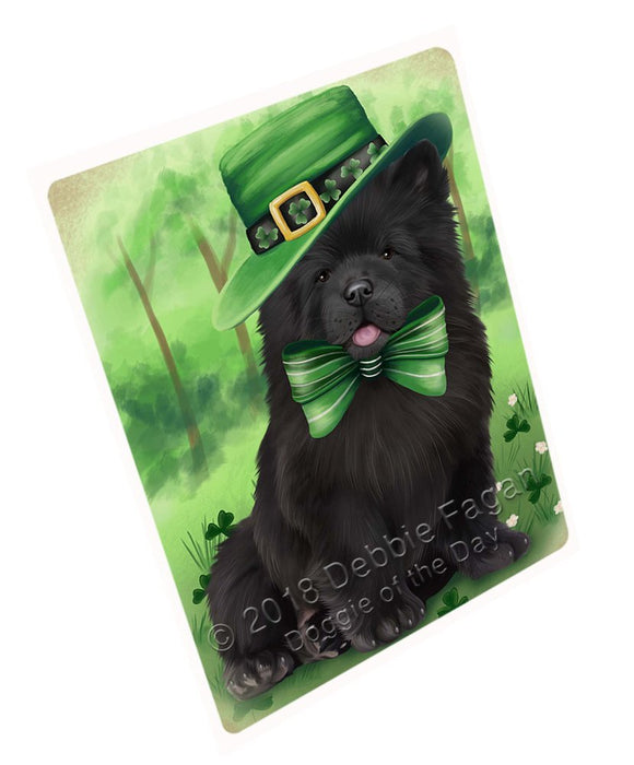 St. Patricks Day Irish Portrait Chow Chow Dog Tempered Cutting Board C50217