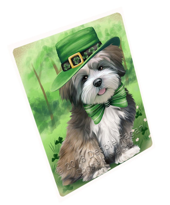 St. Patricks Day Irish Portrait Lhasa Apso Dog Large Refrigerator / Dishwasher Magnet RMAG52710