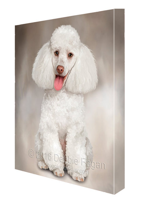White Poodle Dog Art Portrait Print Canvas