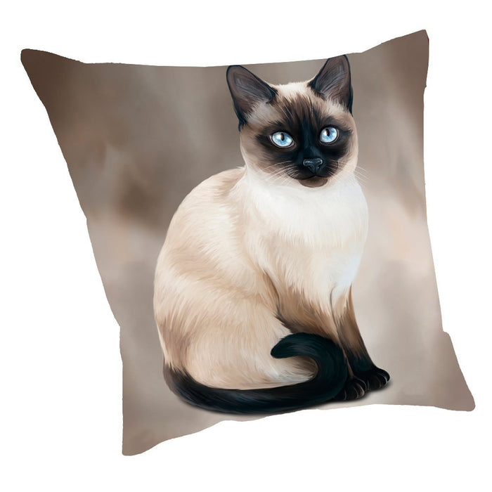 Thai Siamese Cat Throw Pillow D061