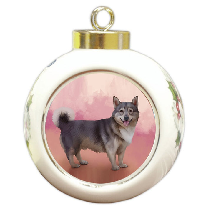 Swedish Vallhund Dog Round Ball Christmas Ornament RBPOR48136