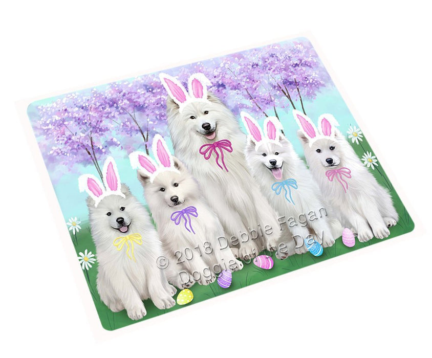 Samoyeds Dog Easter Holiday Tempered Cutting Board C51999
