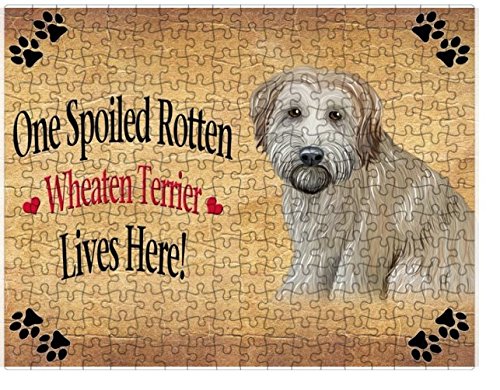 Spoiled Rotten Wheaten Terrier Dog Puzzle with Photo Tin