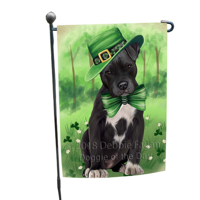 St. Patricks Day Irish Portrait Pit Bull Dog Garden Flag GFLG49128