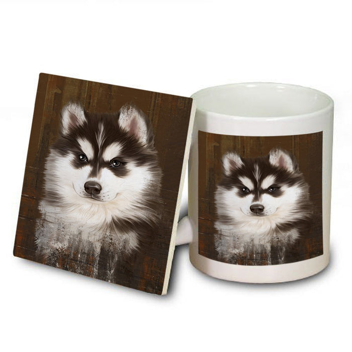 Rustic Siberian Husky Dog Mug and Coaster Set MUC48256