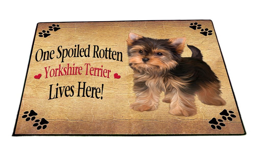 Spoiled Rotten Yorkshire Terrier Puppy Dog Indoor/Outdoor Floormat