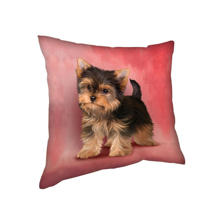 Yorkshire Terrier Puppy Dog Throw Pillow