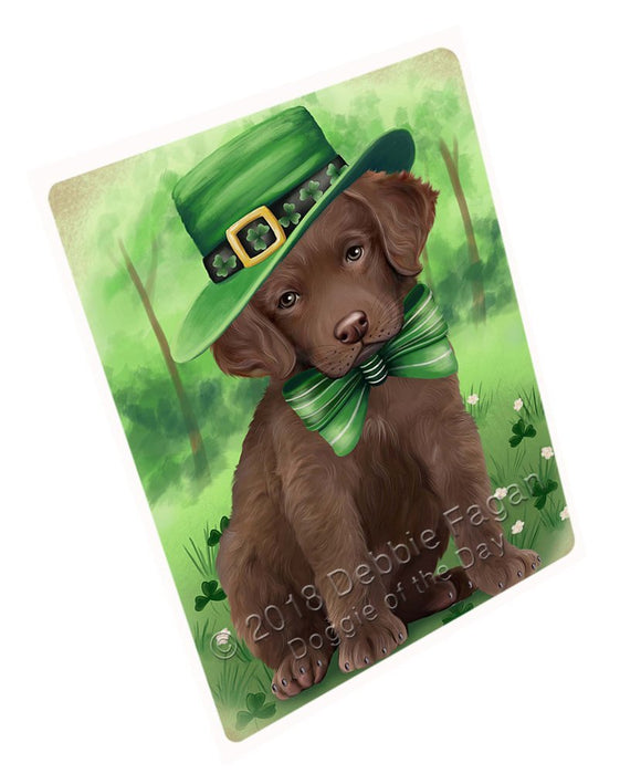 St. Patricks Day Irish Portrait Chesapeake Bay Retriever Dog Tempered Cutting Board C50181