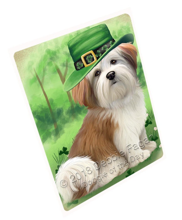 St. Patricks Day Irish Portrait Malti Tzu Dog Large Refrigerator / Dishwasher Magnet RMAG52746