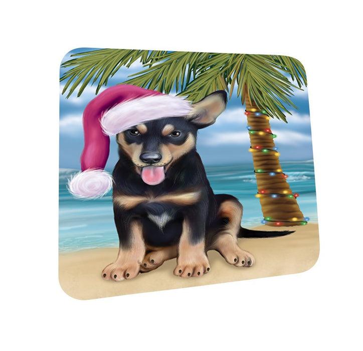 Summertime Australian Kelpie Puppy on Beach Christmas Coasters CST409 (Set of 4)