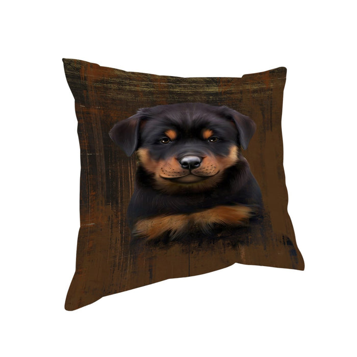 Rustic Rottweiler Dog Pillow PIL49084
