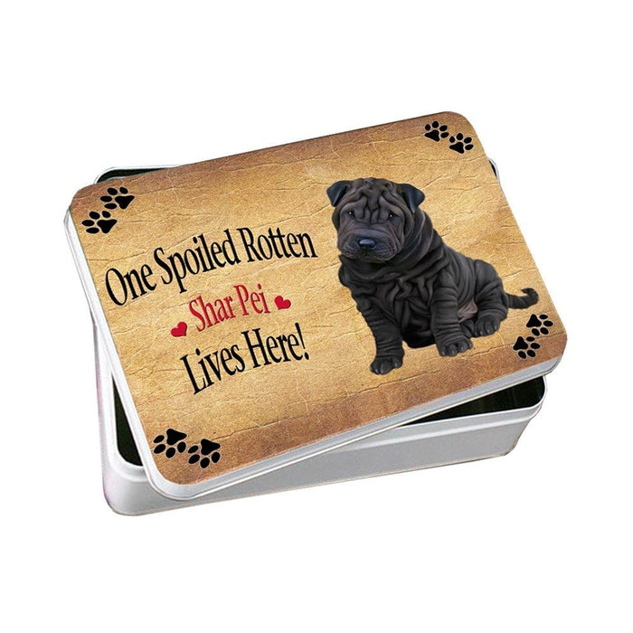 Shar Pei Spoiled Rotten Dog Photo Storage Tin